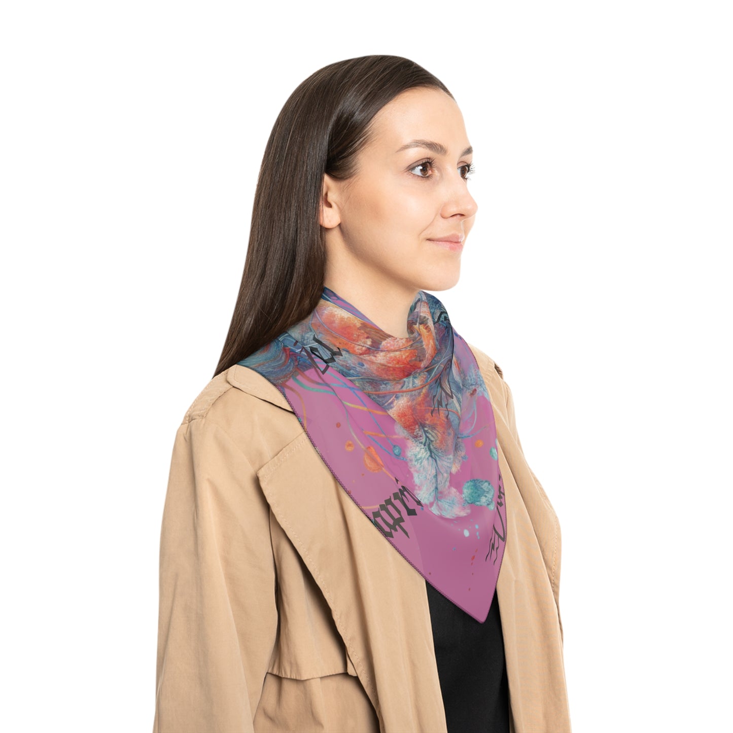 Artistic Jellyfish Poly Scarf - Stylish Accessory for Ocean Lovers