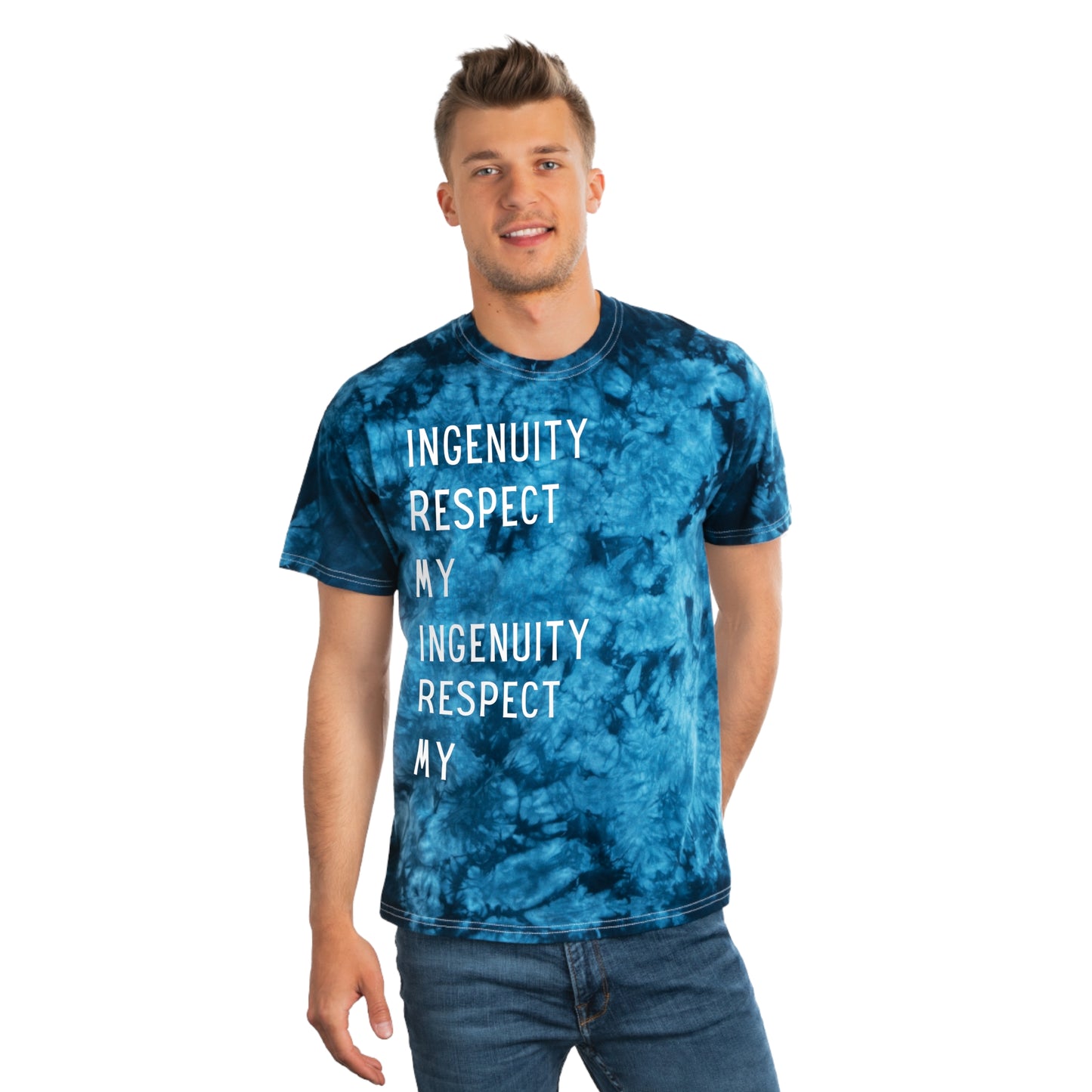 Respect My Ingenuity Tie-Dye Tee, Crystal
