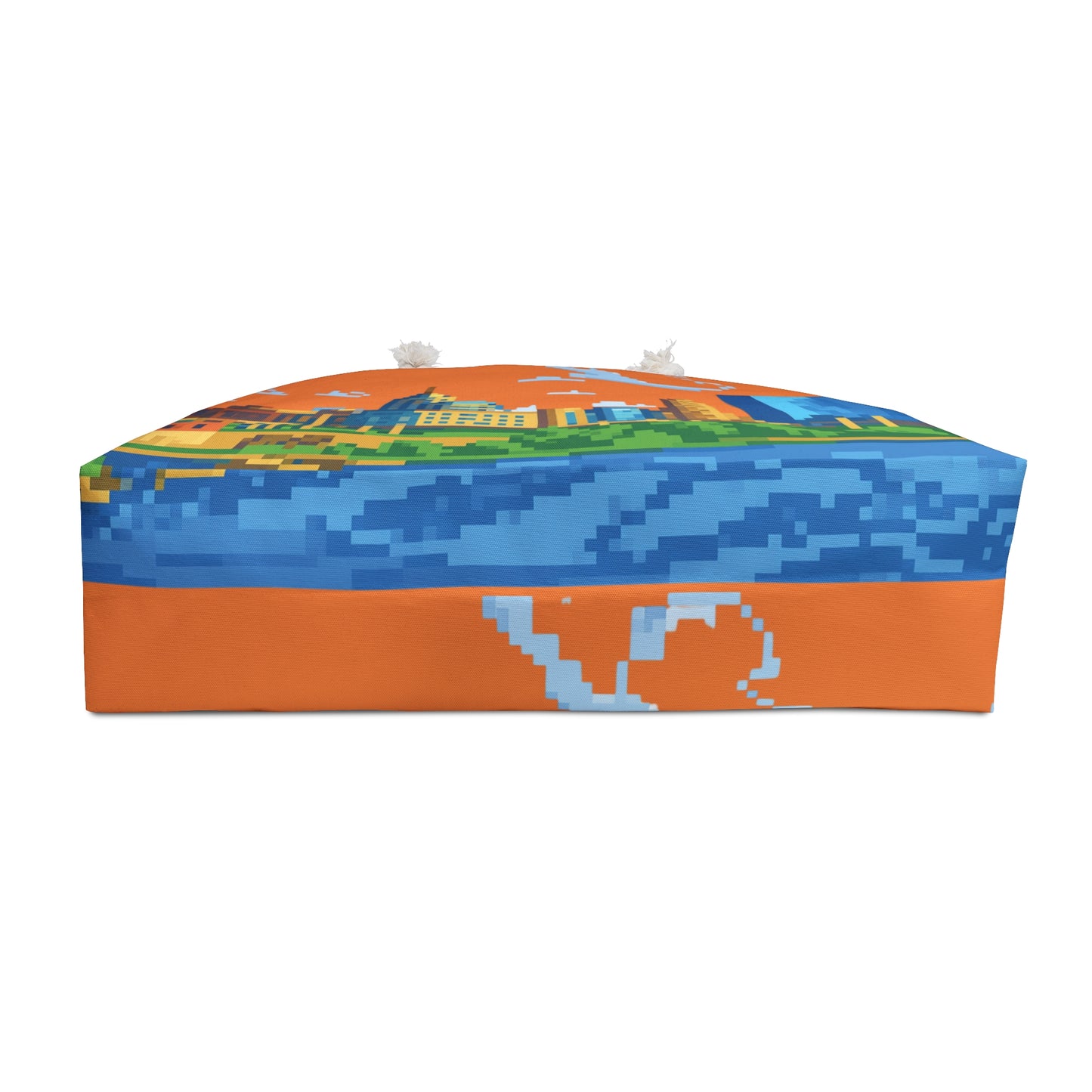 Pixel City Weekender Bag — Retro 8-Bit Skyline Travel Tote