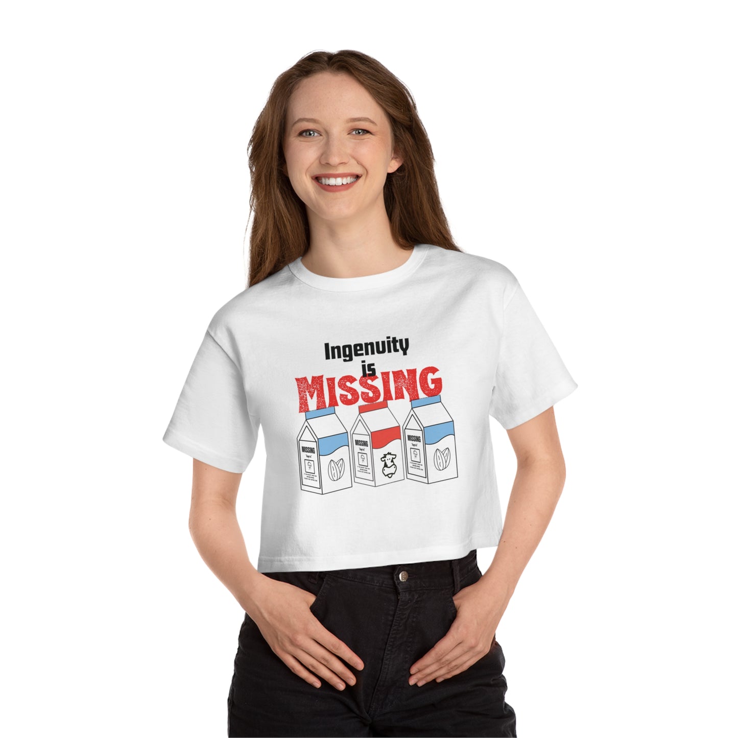 Ingenuity is Missing Champion Women's Heritage Cropped T-Shirt