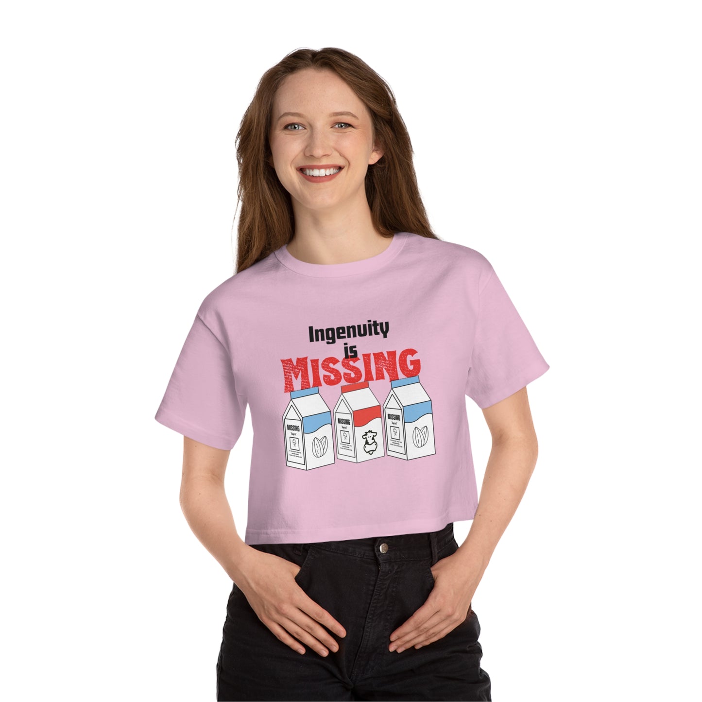 Ingenuity is Missing Champion Women's Heritage Cropped T-Shirt