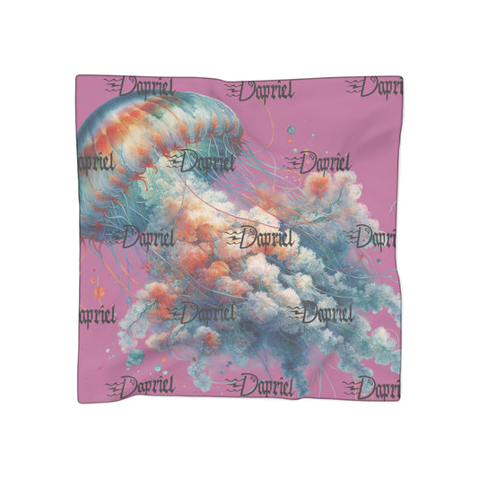 Artistic Jellyfish Poly Scarf - Stylish Accessory for Ocean Lovers