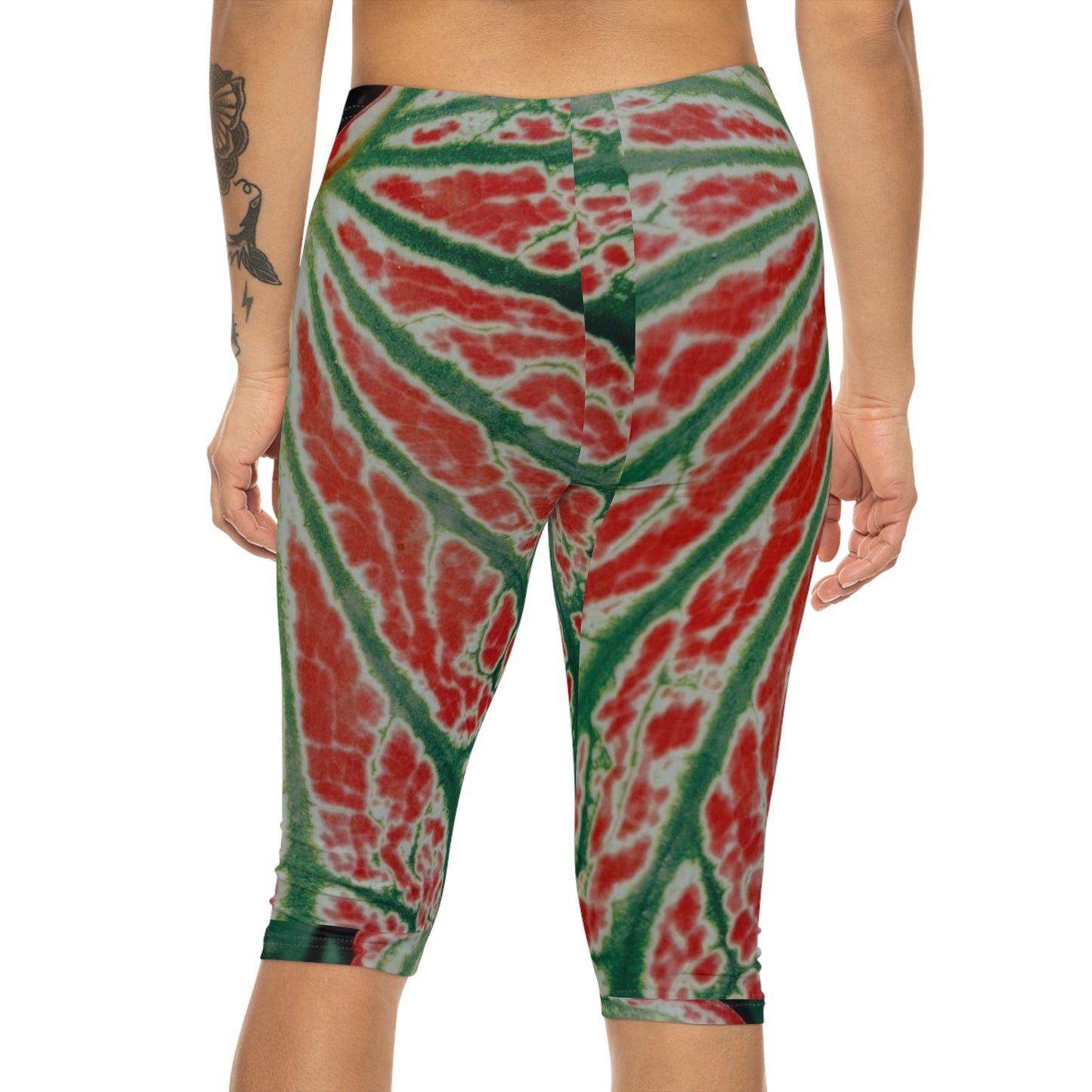 Caladium Capri Leggings – Fun Summer Fruit Print for Women