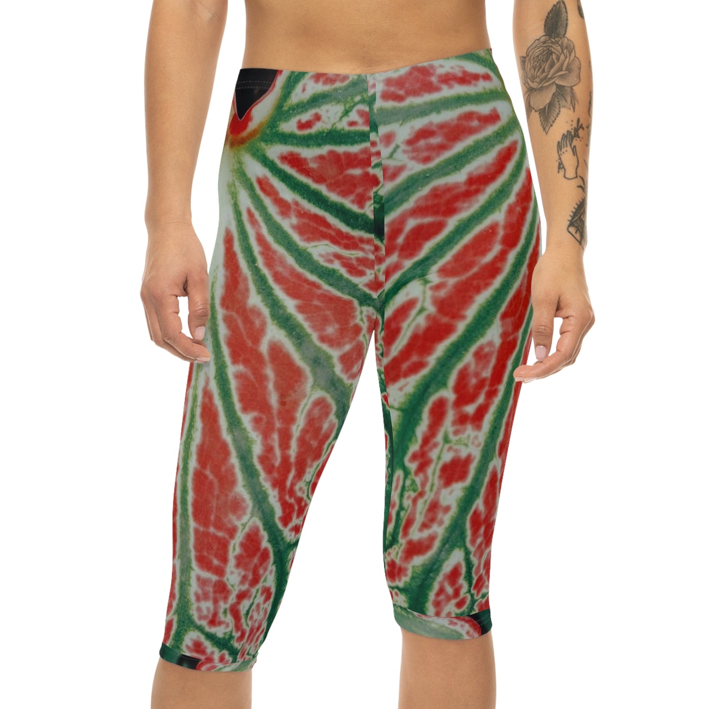 Caladium Capri Leggings – Fun Summer Fruit Print for Women