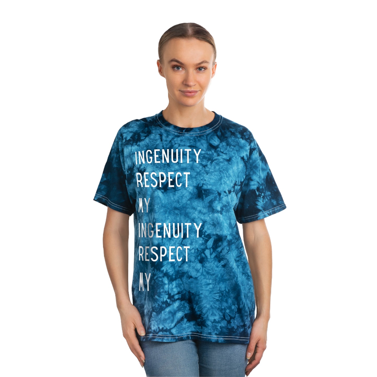 Respect My Ingenuity Tie-Dye Tee, Crystal