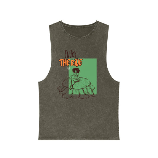 “Enjoy the Ride” Unisex Stonewash Tank Top