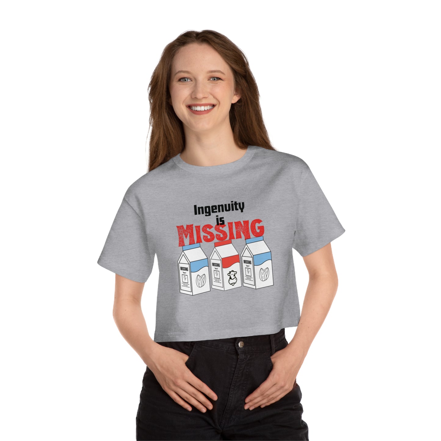 Ingenuity is Missing Champion Women's Heritage Cropped T-Shirt